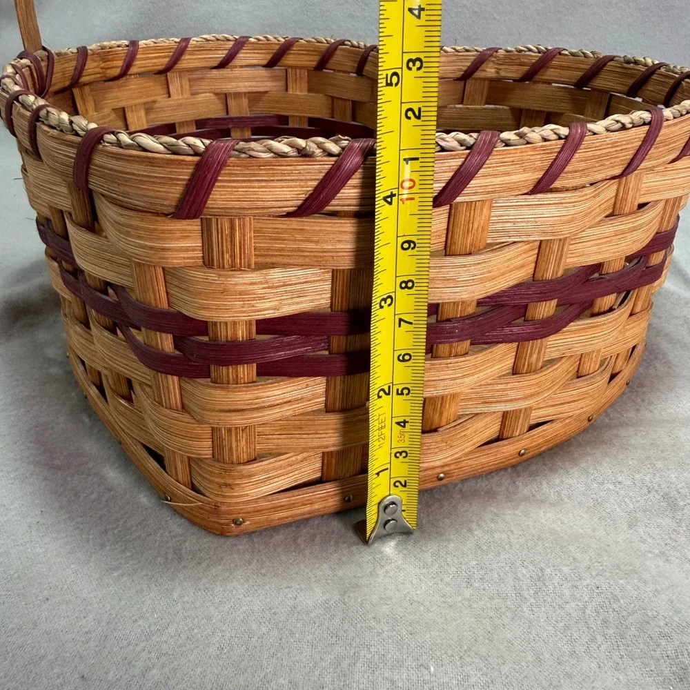 Amish Woven Heart Basket Signed John P. Hershberger Vintage Cottagecore Decor